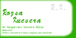 rozsa kucsera business card